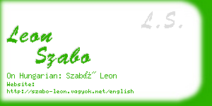 leon szabo business card